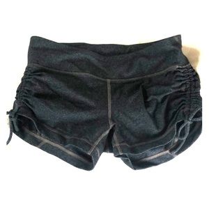 Gray booty shorts perfect for hot yoga